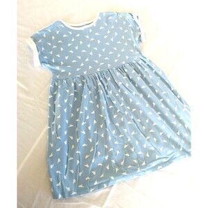Sergent Major Girls Blue Dress White Birds sz 6 ans 116 cm Supercute